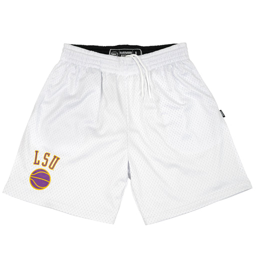 LSU Tigers 19Nine Premium Heavy Mesh Basketball Practice Shorts - White