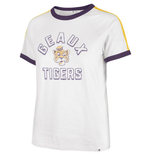LSU Tigers 47 Brand Beanie Mike Sweet Heat Peyton Ringer T-Shirt - Sandstone