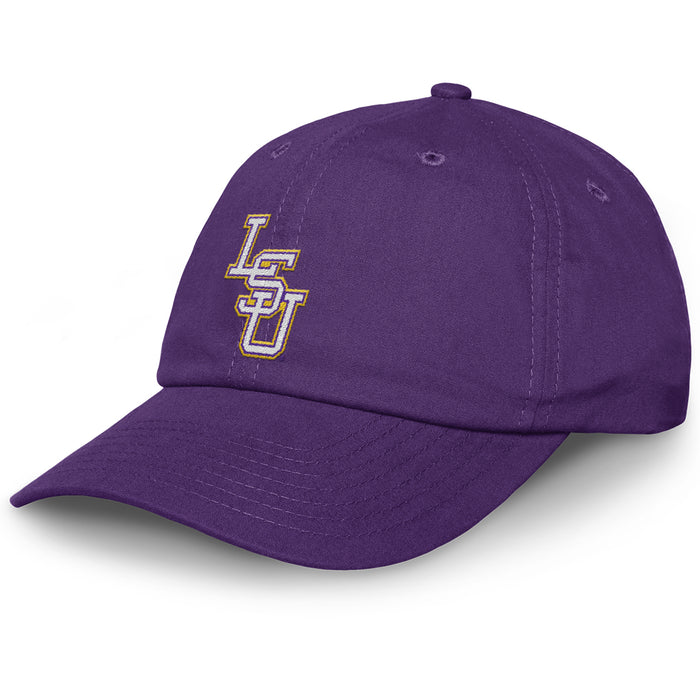 LSU Tigers Ahead Interlock Largo Relaxed Crown Adjustable Hat - Purple