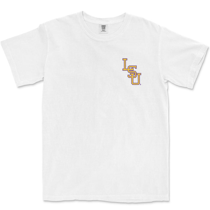 LSU Tigers Baseball Glove Overlay Garment Dyed T-Shirt - White