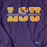 LSU Tigers Blue 84 Top Level Split Applique Fleece Hooded Sweatshirt - Purple