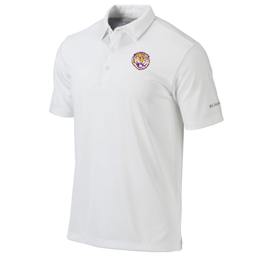 LSU Tigers Columbia Sportswear Round Vault Drive Polo - White