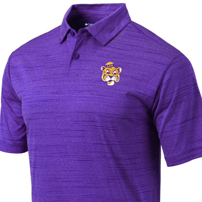 LSU Tigers Columbia Sportswear Beanie Tonal Stripe Omni-Wick Set Polo - Purple