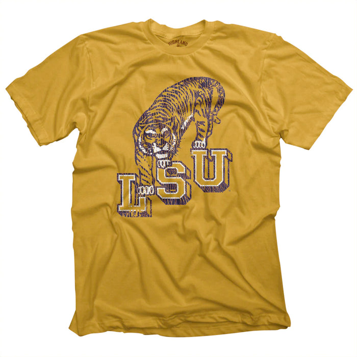 LSU Tigers Highland & State Pub Crawl T-Shirt - Antique Gold