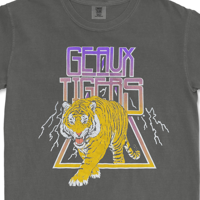 LSU Tigers Mike The Tiger Rock Garment Dyed T-Shirt - Pepper