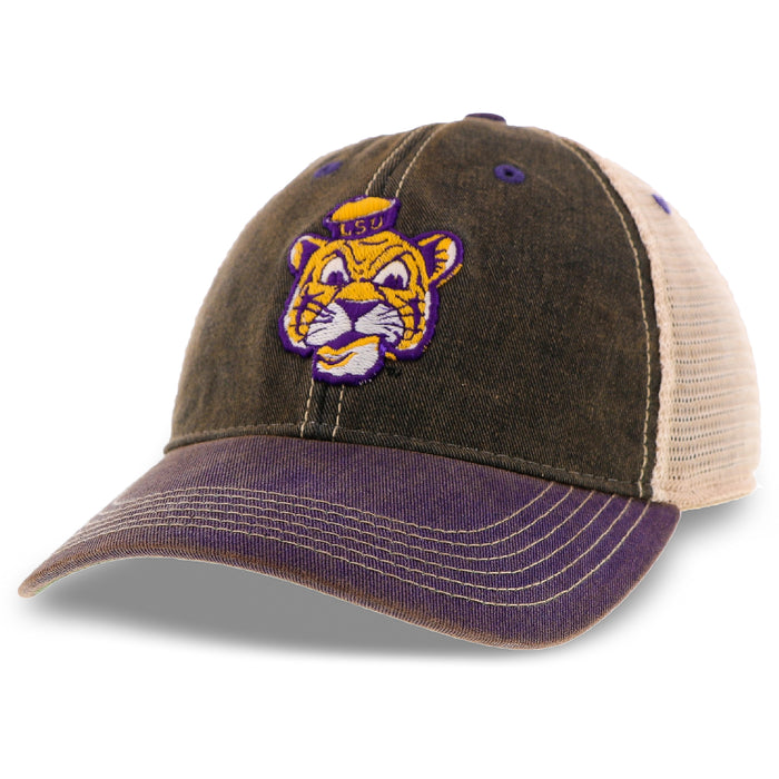 LSU Tigers Legacy Beanie Mike OFA Trucker Hat - Black / Purple