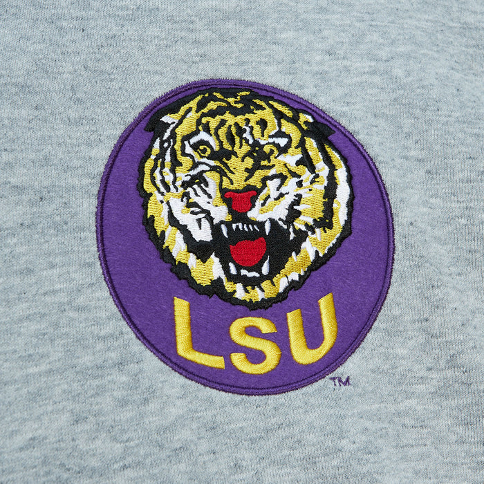 LSU Tigers Mitchell & Ness Round Vault French Terry Pullover Hoodie - Grey