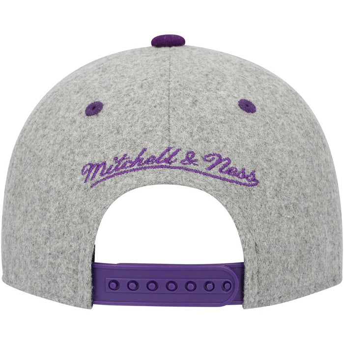 LSU Tigers Mitchell & Ness Round Vault Melton Youth Snapback Hat - Grey / Purple