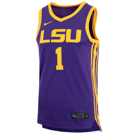 LSU Tigers Nike #1 Team Replica Basketball Jersey - Purple