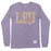 LSU Tigers Retro Brand Beanie Mike Block Long Sleeve Tri-Blend T-Shirt - Purple