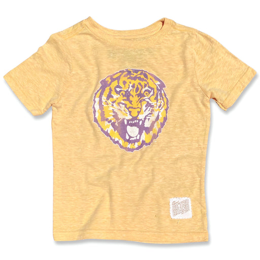 LSU Tigers Retro Brand Round Vault Toddler / Kids Tri-Blend T-Shirt - Gold