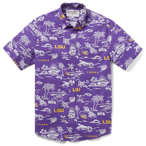 LSU Tigers Reyn Spooner Kekai Performance Hawaiian Shirt - Purple