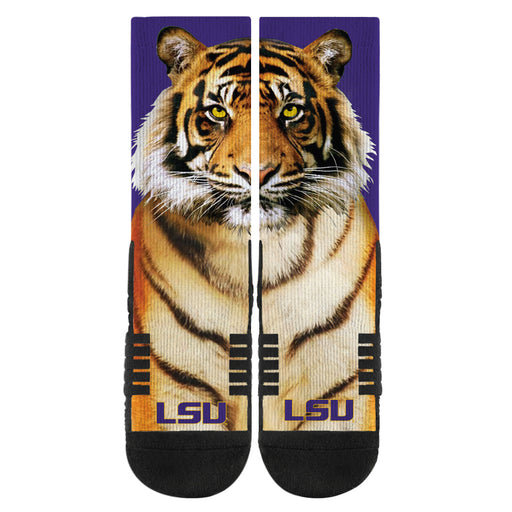 LSU Tigers Strideline Mike The Tiger Performance Crew Socks - Purple