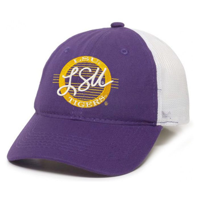 LSU Tigers The Game Retro Circle Mesh Trucker Youth Hat - Purple