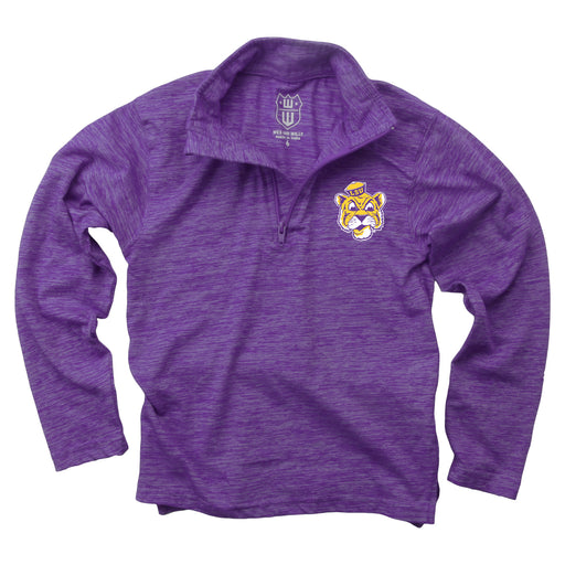 LSU Tigers Wes & Willy Beanie Mike Cloudy Kids 1/4 Zip Pullover - Purple