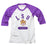 LSU Tigers Wes & Willy Beanie Mike Stencil Kids 3/4 Sleeve Raglan - Purple / White