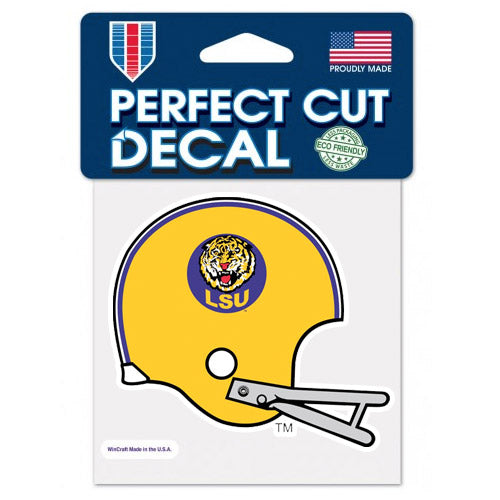 LSU Tigers Retro Vault Helmet 4"x 4" Perfect Cut Decal