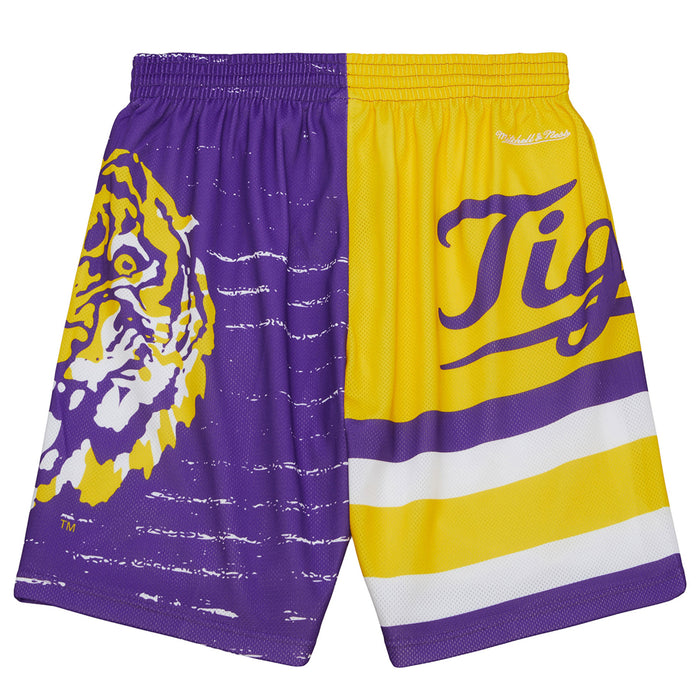 LSU Tigers Mitchell & Ness Round Vault Jumbotron 3.0 Sublimated Pocket Shorts