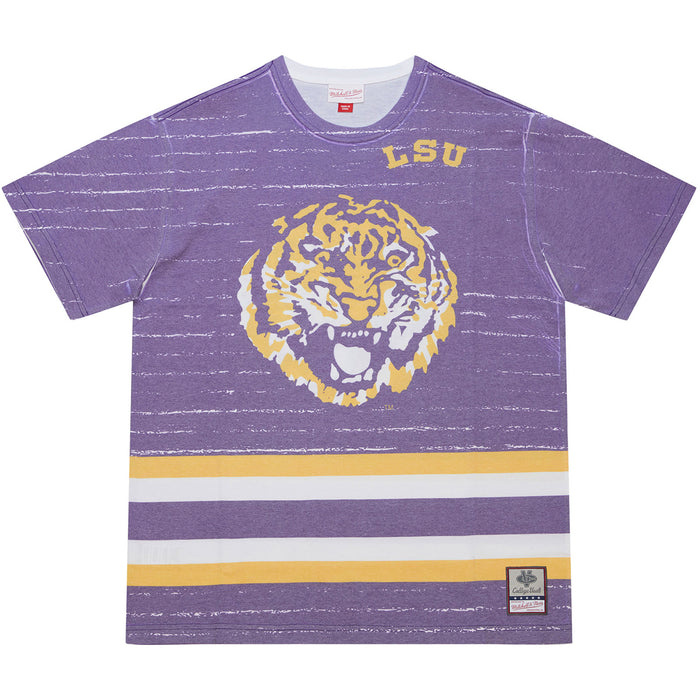 LSU Tigers Mitchell & Ness Round Vault Jumbotron 3.0 T-Shirt - Purple