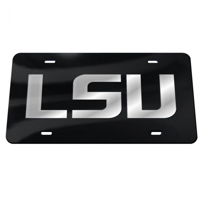 LSU Tigers Wincraft Laser-Cut Acrylic License Plate - Black