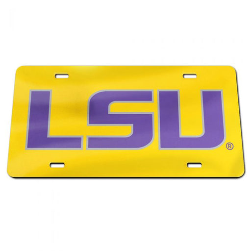 LSU Tigers Laser-Cut License Plate - Gold