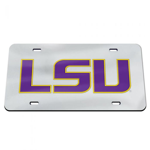 LSU Tigers Wincraft Laser-Cut Acrylic License Plate - Silver