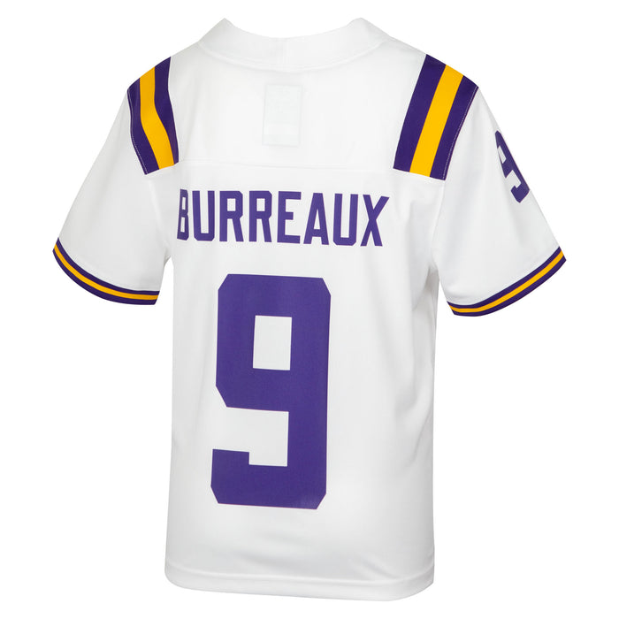 LSU Tigers Nike #9 Joe Burrow Youth Replica Football Jersey – White  (Burreaux)