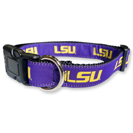 LSU Tigers Moonshine Adjustable Web Dog Collar - Purple