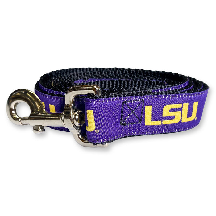 LSU Tigers Moonshine 6ft Web Dog Leash - Purple