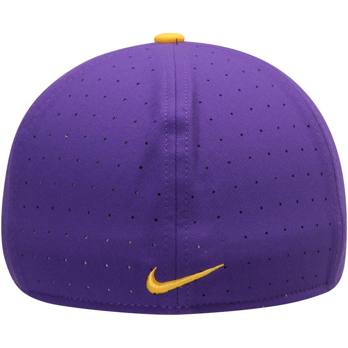 LSU Tigers Nike Authentic Team Issue Baseball Interlock Aerobill Performance True Fitted Hat - Purple